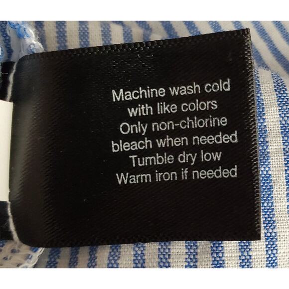 Lane Bryant Women's Size 18 Blue/White Striped Sleeveless Shirt Pre-Owned - Picture 5 of 5